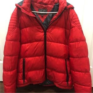 GUESS Men’s Red Puffer Jacket
